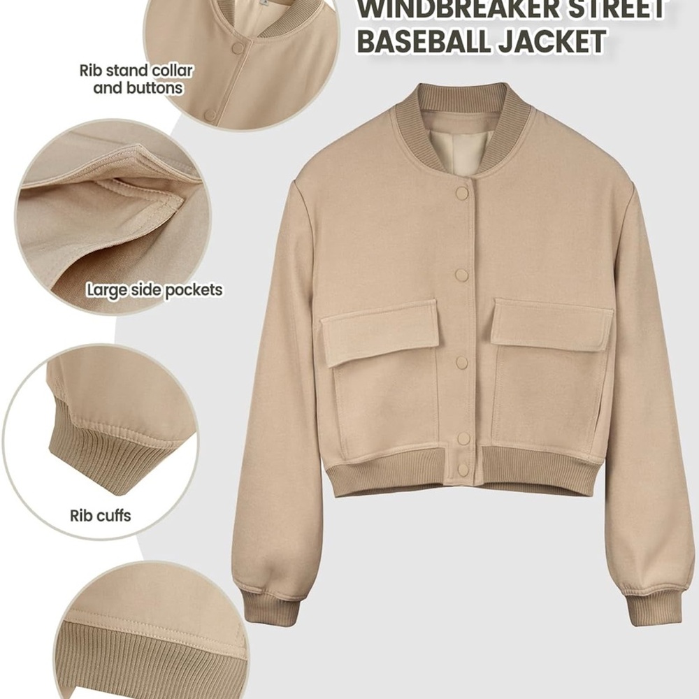 Tan Bomber Jacket - Picture 3 of 6